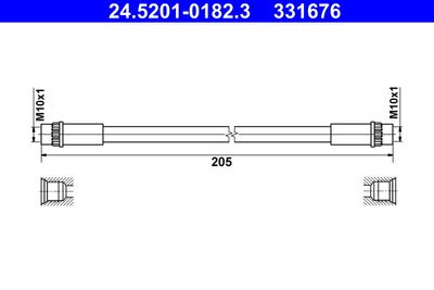 Тормозной шланг ATE 24.5201-0182.3