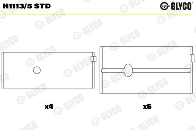 Kloķvārpstas gultnis GLYCO H1113/5 STD