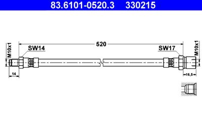 Тормозной шланг ATE 83.6101-0520.3