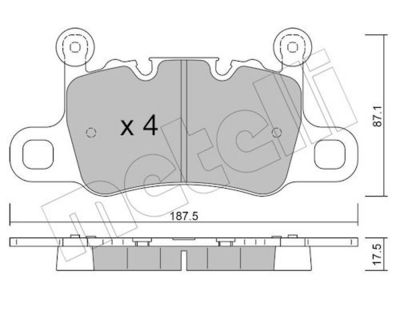 Bremžu uzliku kompl., Disku bremzes METELLI 22-1417-0