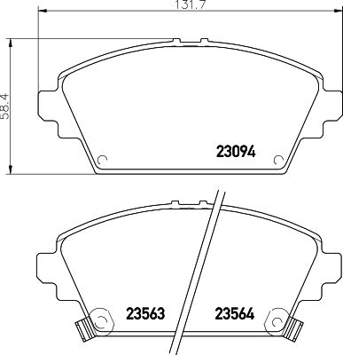 HELLA PAGID 8DB355017171 Bremžu uzliku kompl