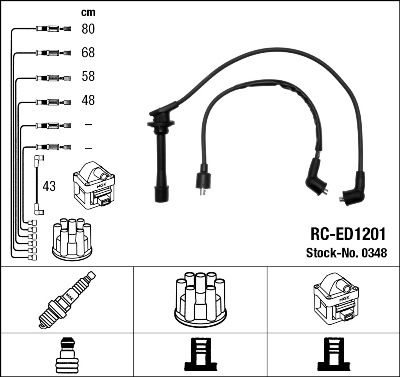 Комплект проводов зажигания NGK 0348