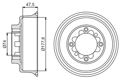 Тормозной барабан BOSCH 0 986 477 154