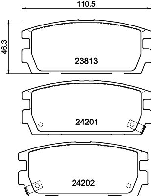 Bremžu uzliku kompl., Disku bremzes HELLA PAGID 8DB 355 011-841