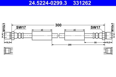 Bremžu šļūtene ATE 24.5224-0299.3