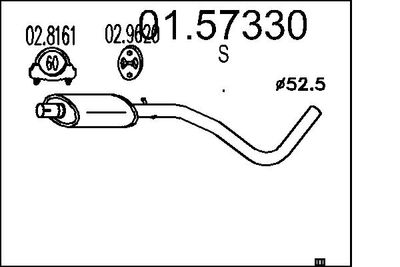 Средний глушитель выхлопных газов MTS 01.57330