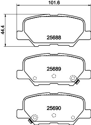 Bremžu uzliku kompl., Disku bremzes HELLA PAGID 8DB 355 020-291