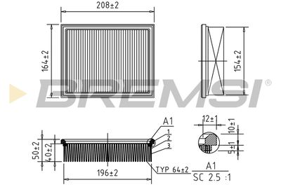 Воздушный фильтр BREMSI FA2136