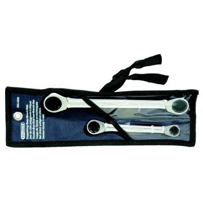 Divpusēju gredzenveida atslēgu komplekts ar sprūdmehānismu KS TOOLS 503.4552