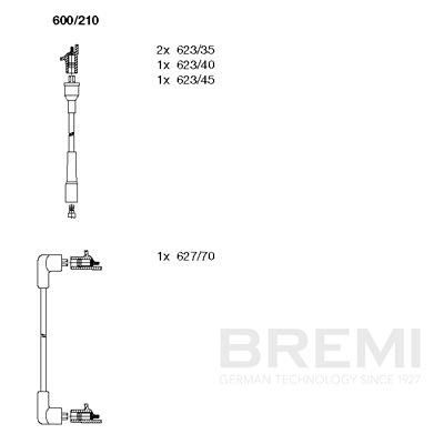 Комплект проводов зажигания BREMI 600/210
