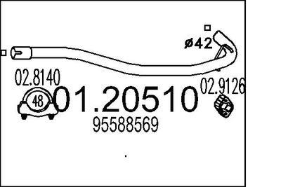 Труба выхлопного газа MTS 01.20510