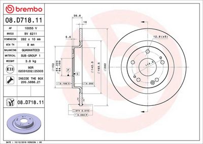 Bremžu diski BREMBO 08.D718.11