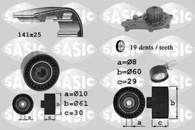 Ūdenssūknis + Zobsiksnas komplekts SASIC 3906097