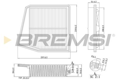 Gaisa filtrs BREMSI FA1047