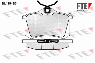 Комплект тормозных колодок, дисковый тормоз FTE 9010054