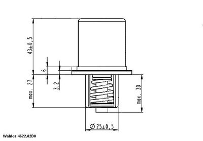 Termostats, Eļļas dzesēšana BorgWarner (Wahler) 4622.82D0