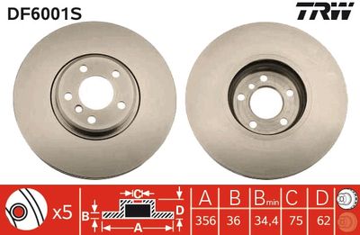 Тормозной диск TRW DF6001S