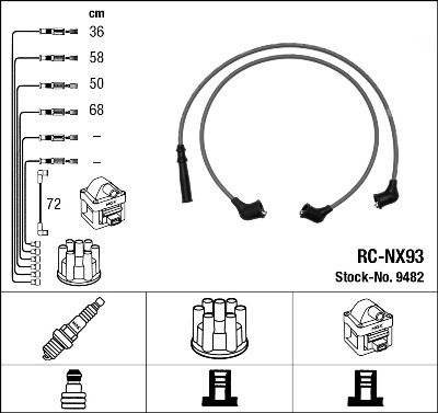 Augstsprieguma vadu komplekts NGK 9482