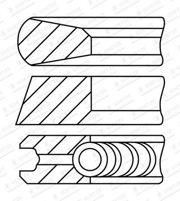 Комплект поршневых колец GOETZE ENGINE 08-448200-00