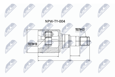Šarnīru komplekts, Piedziņas vārpsta NTY NPW-TY-004