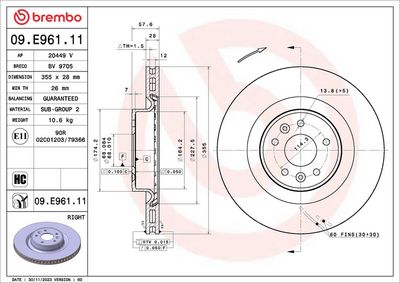 Bremžu diski BREMBO 09.E961.11