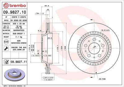 Тормозной диск BREMBO 09.9827.11