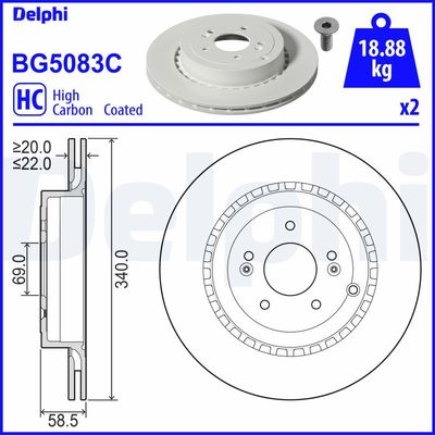 Bremžu diski DELPHI BG5083C