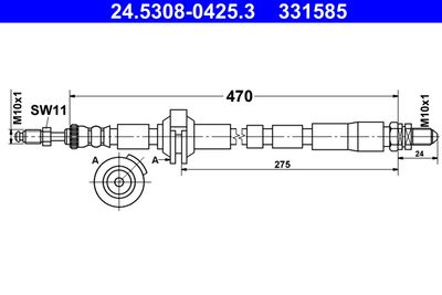 Bremžu šļūtene ATE 24.5308-0425.3