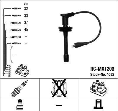 Augstsprieguma vadu komplekts NGK 4052