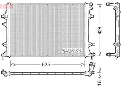 Радиатор, охлаждение двигателя DENSO DRM32047