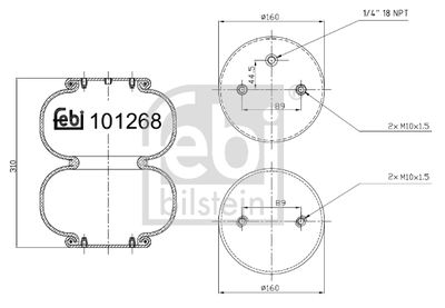 Pneimoatsperes spilvens, Pneimopiekare FEBI BILSTEIN 101268
