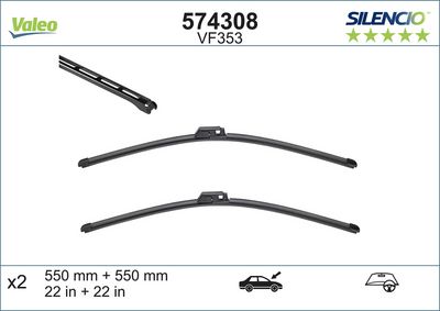 Stikla tīrītāja slotiņa VALEO 574308