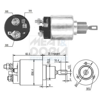 Тяговое реле, стартер MEAT & DORIA 46108