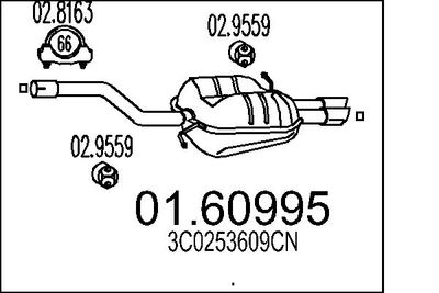 Глушитель выхлопных газов конечный MTS 01.60995