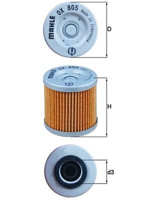 MAHLE OX805 Eļļas filtrs