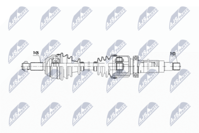 Приводной вал NTY NPW-FR-168