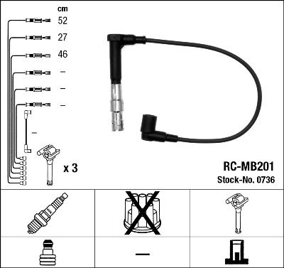 Augstsprieguma vadu komplekts NGK 0736