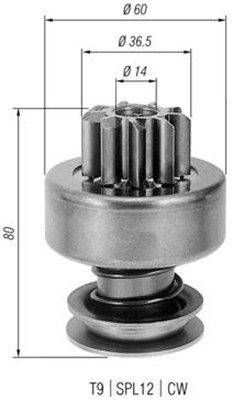 Ведущая шестерня, стартер MAGNETI MARELLI 940113020273