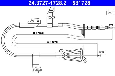 Тросик, cтояночный тормоз ATE 24.3727-1728.2