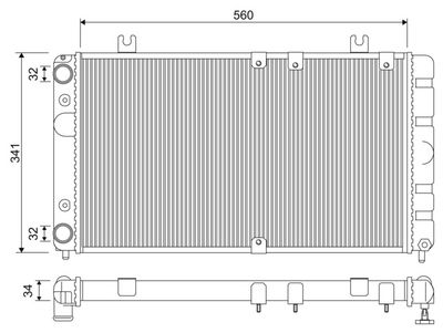 Радиатор, охлаждение двигателя VALEO 701334