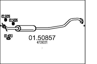 Средний глушитель выхлопных газов MTS 01.50857
