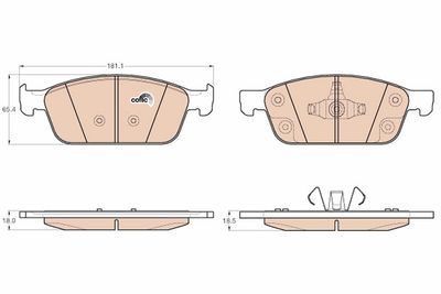 Bremžu uzliku kompl., Disku bremzes TRW GDB2009