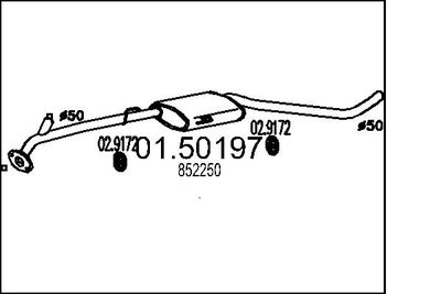 Vidējais izpl. gāzu trokšņa slāpētājs MTS 01.50197