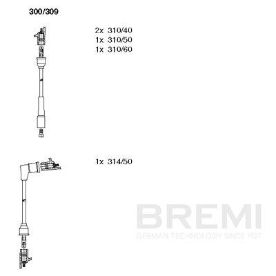 Комплект проводов зажигания BREMI 300/309