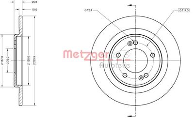 Тормозной диск METZGER 6110846