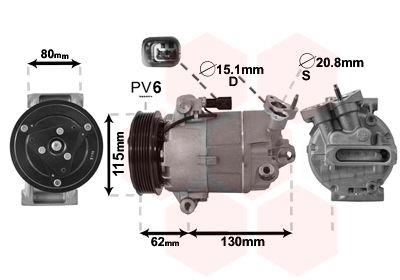 Компрессор, кондиционер VAN WEZEL 3300K390