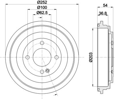 HELLA PAGID 8DT355303301 Bremžu trumulis