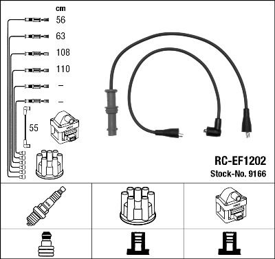 Augstsprieguma vadu komplekts NGK 9166