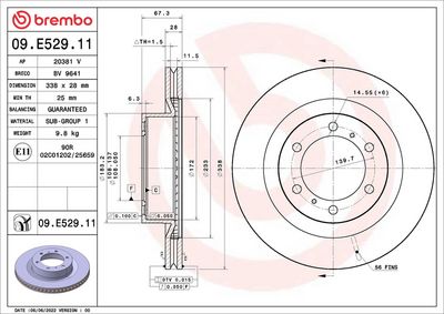 Тормозной диск BREMBO 09.E529.11