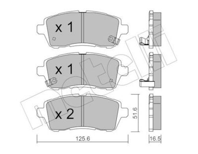 Комплект тормозных колодок, дисковый тормоз METELLI 22-0793-1